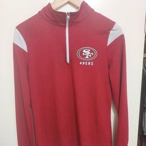 Women's San Francisco 49ers Fanatics Branded Red Neck Zip up Long sleeve T-Shirt